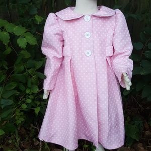 Bonnie Jean Pink Polka Dot Coat Toddler Girls 3T